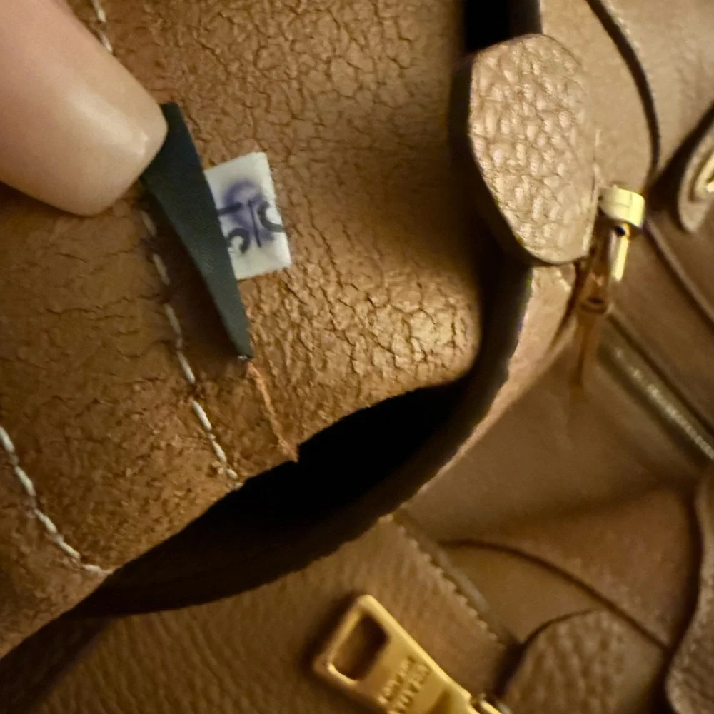 Prada Cognac Leather Tote with Gold Logo - Picture 14 of 16